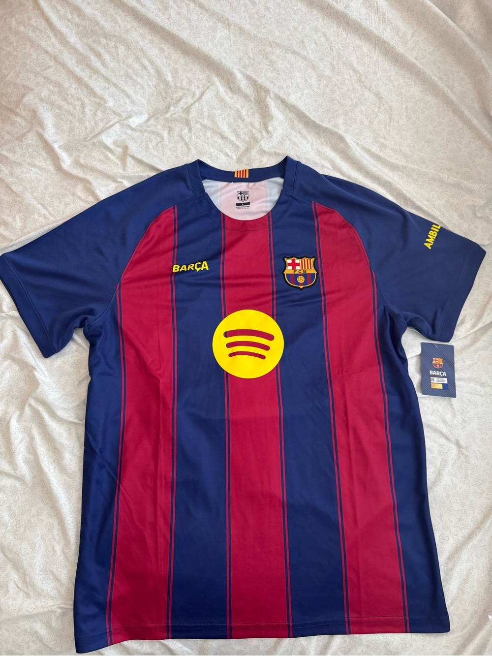 FC Barcelona Replica Jersey in Navy & Red Stripe